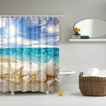 2 PCS Colorful Beach Conch Starfish Shell Polyester Washable Bath Shower Curtains, Size:150X180cm(Sunshine Shell)