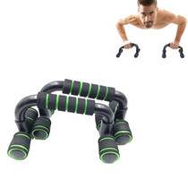 H-Shaped Push-Up Bracket Push-Up Fitness Equipment Home Indoor Chest Expansion Equipment(Black Green)