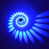 3W Modern Interior Creative Spiral Round Wall Lamp for Club, KTV, Corridor, Aisle, Background Wall Decoration Lamp Wall Mounted(Blue Light)