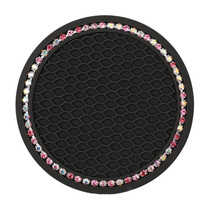 Car Universal Diamond Honeycomb Water Coaster Car Anti-Slip Mat(Black Pink Diamond)