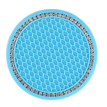 Car Universal Diamond Honeycomb Water Coaster Car Anti-Slip Mat(Blue White Diamond)