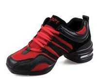 Soft Bottom Mesh Breathable Modern Dance Shoes Heightening Shoes for Women, Shoe Size:38( Red)