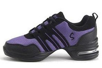 Soft Bottom Mesh Breathable Modern Dance Shoes Heightening Shoes for Women, Shoe Size:38(Black Purple)