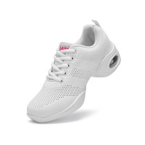 Soft Bottom Mesh Breathable Modern Dance Shoes Heightening Shoes for Women, Shoe Size:42(876White)