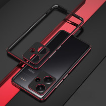 For Xiaomi Redmi Note 13 Pro+ Aurora Series Lens Protector + Metal Frame Phone Case(Black Red)