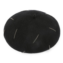 Autumn Winter Embroidered Warm Wool Hat Outdoor Leisure Ladies Beret, Size: One Size(Black)