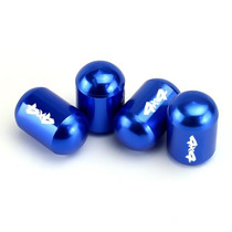 4pcs/set Aluminium Alloy Auto American Style Tyre Capsule Valve Cap(Blue)