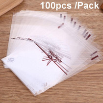 100pcs /Pack 7x7cm White Lace Bow Biscuit Self-Adhesive Bags Baking Packaging