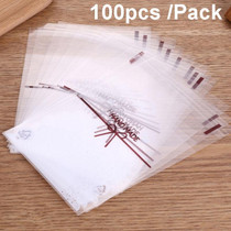 100pcs /Pack 10x10cm White Lace Bow Biscuit Self-Adhesive Bags Baking Packaging