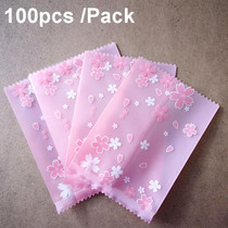 100pcs /Pack 5.5x8.5cm Baking Packaging Frosted Machine Sealed Bags Cherry Blossom Pattern Cookie Bags