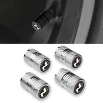 4pcs/set Aluminium N Label Car Tire Valve Caps(Silver)