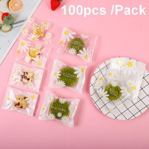 100pcs /Pack 11x15cm Daisy Pattern Cookie Packaging Bags Snack Machine Sealable Bags
