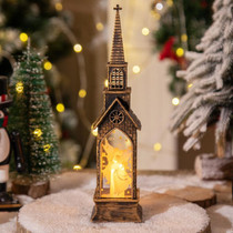 Christmas Decoration Lamps Church Shape Night Light Electronic Candle Candlelight, Style: Angel