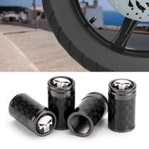 4pcs/Set Real Carbon Fibre Skeleton Tyre Valve Caps(Black)