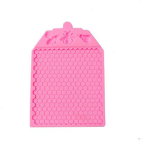 Honeycomb Block Textured Silicone Mold Bee Fondant Chocolate Cake Mold, Speci: Mk-2373 Pink