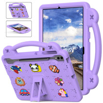 For Samsung Galaxy Tab S7+ / T970/T975/T976 Handle Kickstand Children EVA Shockproof Tablet Case(Light Purple)