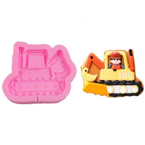 Cartoon Construction Site Tools Engineering Car Cake Decoration Molds, Specification: MK-3057 (Pink)