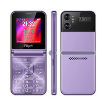 UNIWA F265 Flip Style Phone, 2.55 inch Mediatek MT6261D, FM, 4 SIM Cards, 21 Keys(Purple)