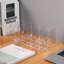 Acrylic Desktop Bookend Book Storage Rack Office Stationery Bookshelf, Style: Thicken Transparent With Groove