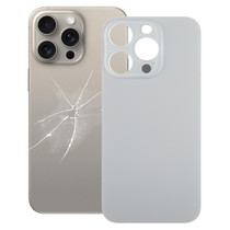 For iPhone 15 Pro Easy Replacement Big Camera Hole Glass Back Battery Cover(Titanium)