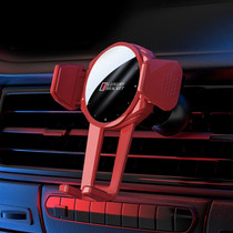 V70 Mechanical Lock Wireless Fast Charging Air Outlet Car Holder(Red)