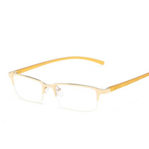 Anti Blu-ray Business Eye Glasses for Men Metal Frame Plain Glass Spectacles(Gold Frame)