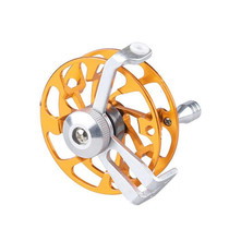 Ice Fishing Raft Reel Fly Reel Without Base All Metal Hollow Fishing Tackle, Spec: 50mm Gold