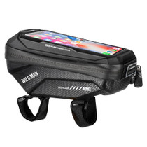 WILD MAN X1 1L EVA Hard Shell Bicycle Phone Touch Screen Handlebar Bag Waterproof Cycling Bag(Black)