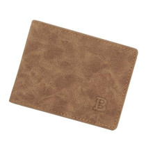 MenBense Men Short Wallet Retro Frosted Multi Card Wallet(Brown)