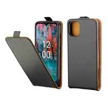 For Nokia C12 Vertical Flip Leather Phone Case with Card Slot(Black)