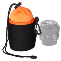 SLR Camera Lens Bag Micro Single Lens Bag Lens Inner Bile Bag Waterproof Protective Case Plus Velvet Thickening, Diameter: 8.5cm, Height: 10cm(Orange)