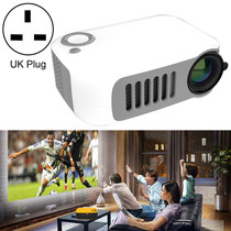 A2000 1080P Mini Portable Smart Projector Children Projector, UK Plug(White Grey)