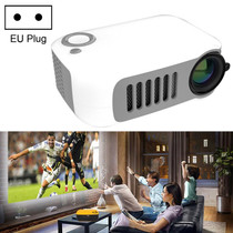 A2000 1080P Mini Portable Smart Projector Children Projector, EU Plug(White Grey)