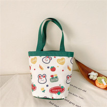 Children Cute Cartoon Canvas Bag Graffiti Bento Bag Parent-Child Handbag, Style: Model 1 (Green)