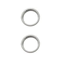 For iPhone 15 Pro / 15 Pro Max 3pcs/set Rear Camera Glass Lens Metal Outside Protector Hoop Ring (White)