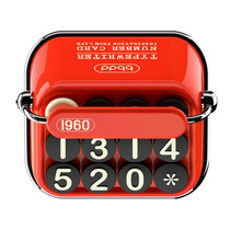 Bbdd Vintage Typewriter Temporary Parking License Plate Car Moving Phone Number Plaque(Red)