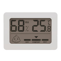 Household Indoor Mini Smiley Electronic Temperature And Humidity Meter With Stand(White)