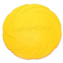 Pet toys Large Dog Flying Discs Trainning Puppy Toy Rubber Fetch Flying Disc Frisby, Size:18x18x3cm(Yellow)