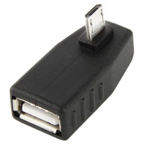 Micro USB Male to USB 2.0 AF Adapter with 90 Degree Angle, Support OTG Function(Black)