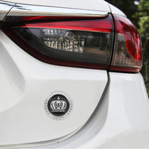 Car Diamond Crown Aluminum Alloy Personalized Decorative Stickers, Small Size:4.8x0.7cm (Silver)