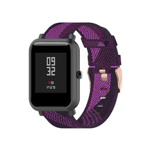 20mm Universal Stripe Weave Nylon Watch Band(Purple)