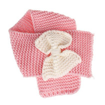 Autumn Winter Girls Warm Knitted Bowknot Scarves(Pink)