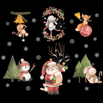 Christmas Window Decoration Poster Santa Claus Elk Snowflake Glass Wall Stickers, Style: SD-12 30x90cm