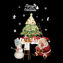 Christmas Window Decoration Poster Santa Claus Elk Snowflake Glass Wall Stickers, Style: SD-2204 30x45cm