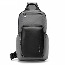 BANGE BG-7718 Mens Satchel Chest Bag Large Capacity Sports Casual Single-Shoulder Backpack(Gray)