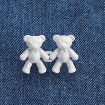 1 Pair Little Bear Clothing Waist Reduction Fixed Buckle Jeans Pants Pins(White)