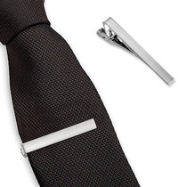 Electroplated Copper Colored Men Tie Clip(Z1039 Silver)