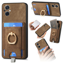 For OPPO Reno8 Z Retro Splitable Magnetic Card Bag Leather Phone Case(Brown)