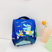 XKWZKIDS Kindergarten Children School Bag Cute Cartoon Shoulder Bag, Style: Dinosaur (Blue)