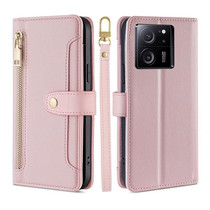 For Xiaomi Redmi K60 Ultra Lite Sheep Texture Cross-body Zipper Wallet Leather Phone Case(Pink)